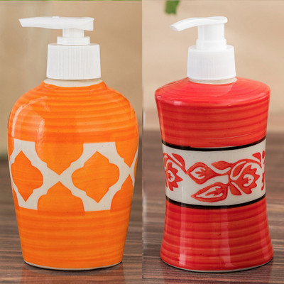 

Sforzi Ceramic soap dispenser combo 250 ml Lotion, Shampoo, Soap Dispenser(Multicolor)