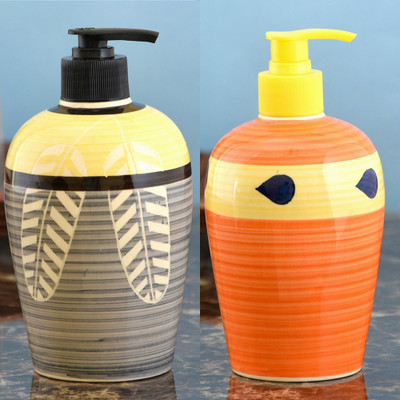 

Sforzi Ceramic soap dispenser combo 450 ml Lotion, Shampoo, Soap Dispenser(Multicolor)