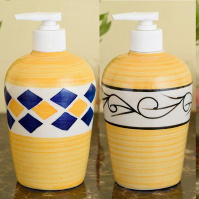 

Sforzi Ceramic soap dispenser combo 450 ml Lotion, Shampoo, Soap Dispenser(Multicolor)