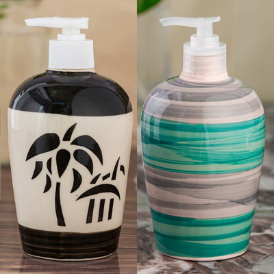 

Sforzi Ceramic soap dispenser combo 450 ml Lotion, Shampoo, Soap Dispenser(Multicolor)