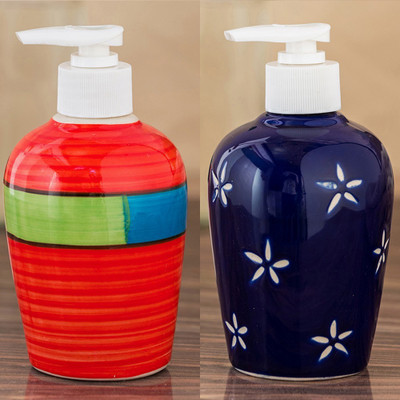 

Sforzi Ceramic soap dispenser combo 250 ml Lotion, Shampoo, Soap Dispenser(Multicolor)