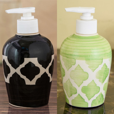 

Sforzi Ceramic soap dispenser combo 250 ml Lotion, Shampoo, Soap Dispenser(Multicolor)
