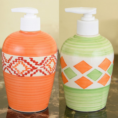 

Sforzi Ceramic soap dispenser combo 700 ml Lotion, Shampoo, Soap Dispenser(Multicolor)