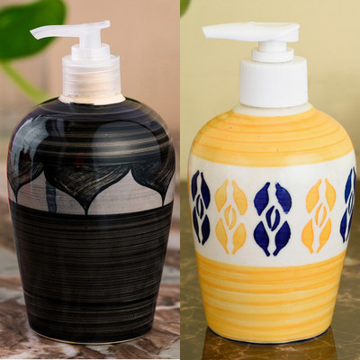 

Sforzi Ceramic soap dispenser combo 700 ml Lotion, Shampoo, Soap Dispenser(Multicolor)