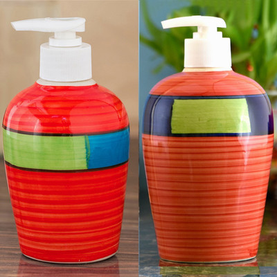 

Sforzi Ceramic soap dispenser combo 700 ml Lotion, Shampoo, Soap Dispenser(Multicolor)