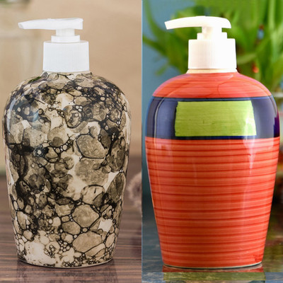 

Sforzi Ceramic soap dispenser combo 450 ml Lotion, Shampoo, Soap Dispenser(Multicolor)