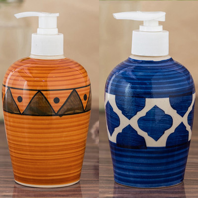 

Sforzi Ceramic soap dispenser combo 700 ml Lotion, Shampoo, Soap Dispenser(Multicolor)