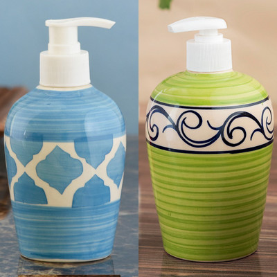 

Sforzi Ceramic soap dispenser combo 700 ml Lotion, Shampoo, Soap Dispenser(Multicolor)