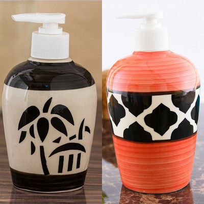 

Sforzi Ceramic soap dispenser combo 700 ml Lotion, Shampoo, Soap Dispenser(Multicolor)