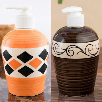 

Sforzi Ceramic soap dispenser combo 700 ml Lotion, Shampoo, Soap Dispenser(Multicolor)
