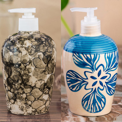 

Sforzi Ceramic soap dispenser combo 450 ml Lotion, Shampoo, Soap Dispenser(Multicolor)