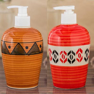 

Sforzi Ceramic soap dispenser combo 700 ml Lotion, Shampoo, Soap Dispenser(Multicolor)