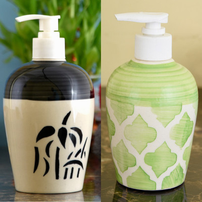 

Sforzi Ceramic soap dispenser combo 700 ml Lotion, Shampoo, Soap Dispenser(Multicolor)
