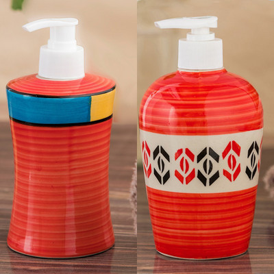 

Sforzi Ceramic soap dispenser combo 700 ml Lotion, Shampoo, Soap Dispenser(Multicolor)
