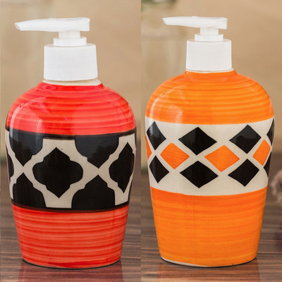 

Sforzi Ceramic soap dispenser combo 700 ml Lotion, Shampoo, Soap Dispenser(Multicolor)
