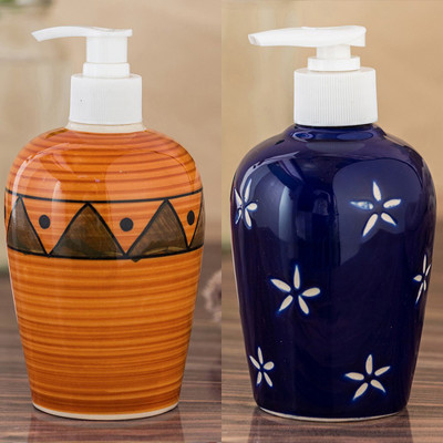 

Sforzi Ceramic soap dispenser combo 700 ml Lotion, Shampoo, Soap Dispenser(Multicolor)