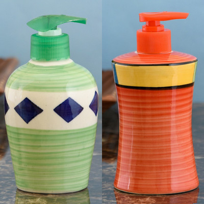 

Sforzi Ceramic soap dispenser combo 250 ml Lotion, Shampoo, Soap Dispenser(Multicolor)