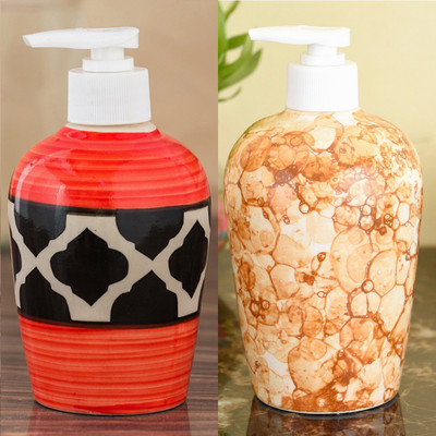 

Sforzi Ceramic soap dispenser combo 700 ml Lotion, Shampoo, Soap Dispenser(Multicolor)