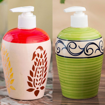 

Sforzi Ceramic soap dispenser combo 450 ml Lotion, Shampoo, Soap Dispenser(Multicolor)
