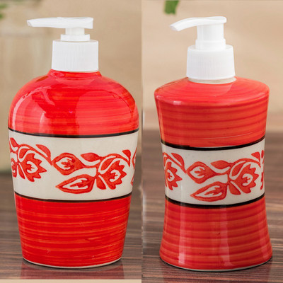 

Sforzi Ceramic soap dispenser combo 700 ml Lotion, Shampoo, Soap Dispenser(Multicolor)