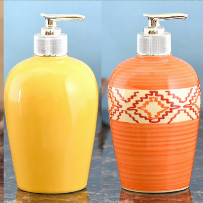 

Sforzi Ceramic soap dispenser combo 450 ml Lotion, Shampoo, Soap Dispenser(Multicolor)