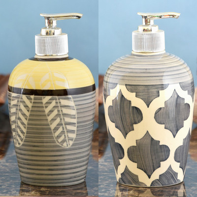 

Sforzi Ceramic soap dispenser combo 450 ml Lotion, Shampoo, Soap Dispenser(Multicolor)