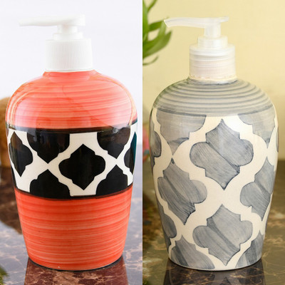 

Sforzi Ceramic soap dispenser combo 450 ml Lotion, Shampoo, Soap Dispenser(Multicolor)