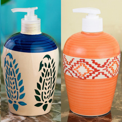 

Sforzi Ceramic soap dispenser combo 450 ml Lotion, Shampoo, Soap Dispenser(Multicolor)