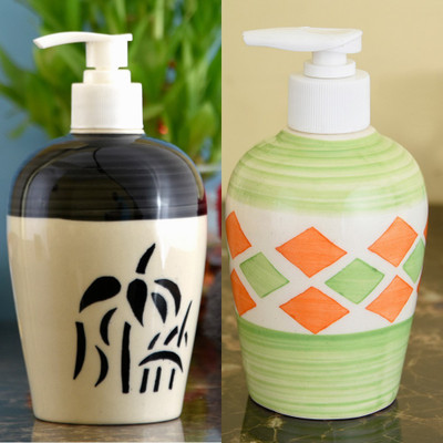 

Sforzi Ceramic soap dispenser combo 700 ml Lotion, Shampoo, Soap Dispenser(Multicolor)