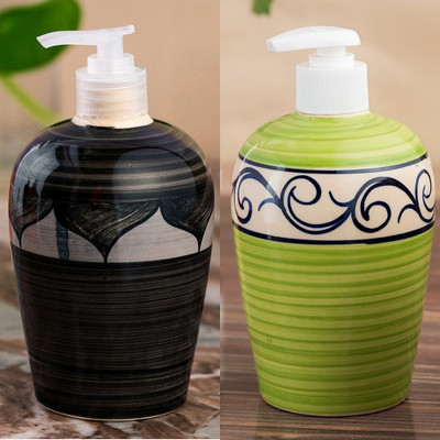 

Sforzi Ceramic soap dispenser combo 450 ml Lotion, Shampoo, Soap Dispenser(Multicolor)