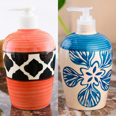 

Sforzi Ceramic soap dispenser combo 450 ml Lotion, Shampoo, Soap Dispenser(Multicolor)