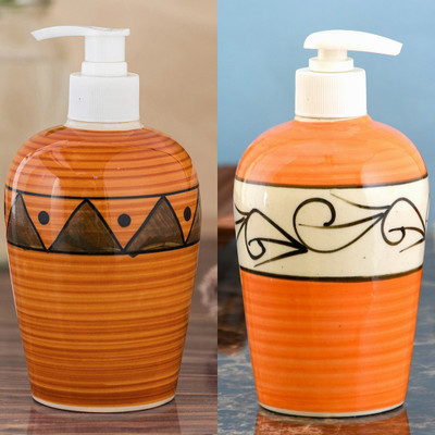 

Sforzi Ceramic soap dispenser combo 700 ml Lotion, Shampoo, Soap Dispenser(Multicolor)
