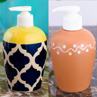 

Sforzi Ceramic soap dispenser combo 700 ml Lotion, Shampoo, Soap Dispenser(Multicolor)