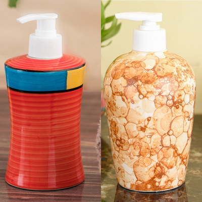 

Sforzi Ceramic soap dispenser combo 700 ml Lotion, Shampoo, Soap Dispenser(Multicolor)