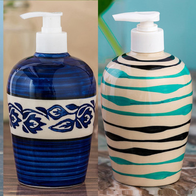 

Sforzi Ceramic soap dispenser combo 450 ml Lotion, Shampoo, Soap Dispenser(Multicolor)