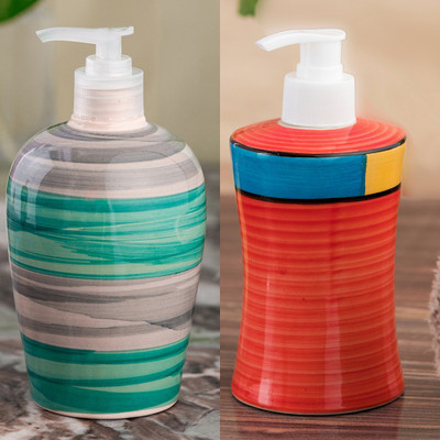 

Sforzi Ceramic soap dispenser combo 700 ml Lotion, Shampoo, Soap Dispenser(Multicolor)