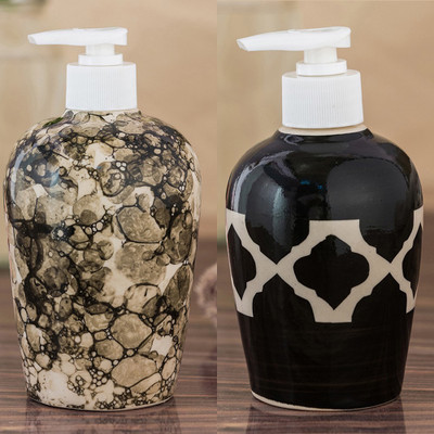 

Sforzi Ceramic soap dispenser combo 700 ml Lotion, Shampoo, Soap Dispenser(Multicolor)