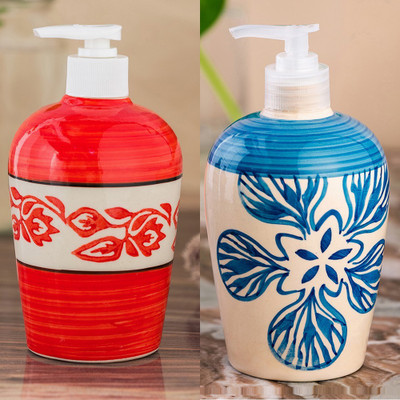 

Sforzi Ceramic soap dispenser combo 700 ml Lotion, Shampoo, Soap Dispenser(Multicolor)