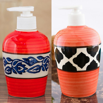 

Sforzi Ceramic soap dispenser combo 700 ml Lotion, Shampoo, Soap Dispenser(Multicolor)