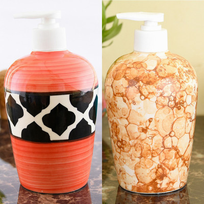 

Sforzi Ceramic soap dispenser combo 450 ml Lotion, Shampoo, Soap Dispenser(Multicolor)