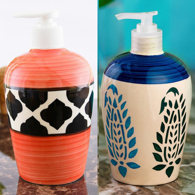 

Sforzi Ceramic soap dispenser combo 450 ml Lotion, Shampoo, Soap Dispenser(Multicolor)