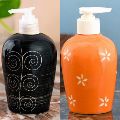 

Sforzi Ceramic soap dispenser combo 700 ml Lotion, Shampoo, Soap Dispenser(Multicolor)