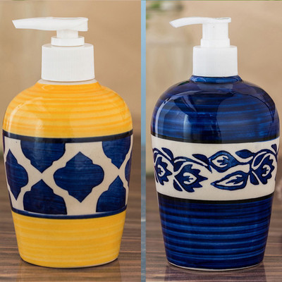 

Sforzi Ceramic soap dispenser combo 700 ml Lotion, Shampoo, Soap Dispenser(Multicolor)