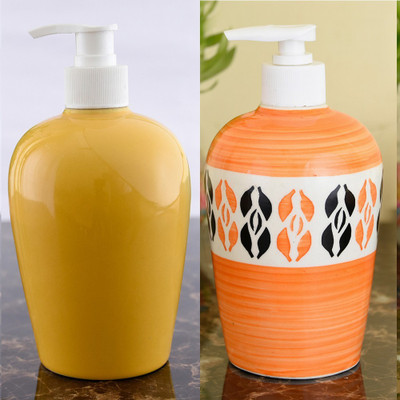 

Sforzi Ceramic soap dispenser combo 450 ml Lotion, Shampoo, Soap Dispenser(Multicolor)