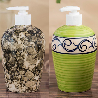 

Sforzi Ceramic soap dispenser combo 450 ml Lotion, Shampoo, Soap Dispenser(Multicolor)