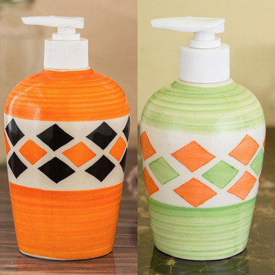 

Sforzi Ceramic soap dispenser combo 700 ml Lotion, Shampoo, Soap Dispenser(Multicolor)