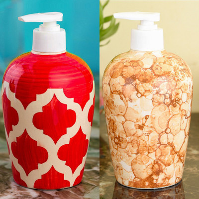 

Sforzi Ceramic soap dispenser combo 450 ml Lotion, Shampoo, Soap Dispenser(Multicolor)