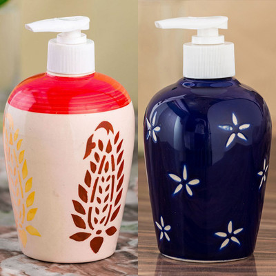 

Sforzi Ceramic soap dispenser combo 700 ml Lotion, Shampoo, Soap Dispenser(Multicolor)