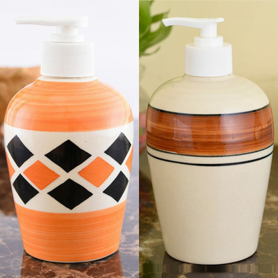 

Sforzi Ceramic soap dispenser combo 700 ml Lotion, Shampoo, Soap Dispenser(Multicolor)