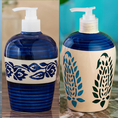 

Sforzi Ceramic soap dispenser combo 450 ml Lotion, Shampoo, Soap Dispenser(Multicolor)